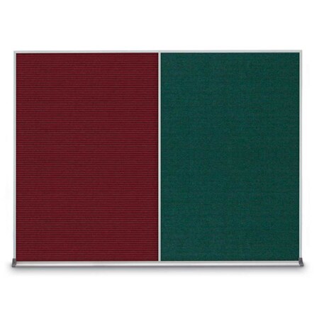 United Visual Products Triple Door Radius Corkboard, 72"X36", G UV8005-GOLD-MEDGRY